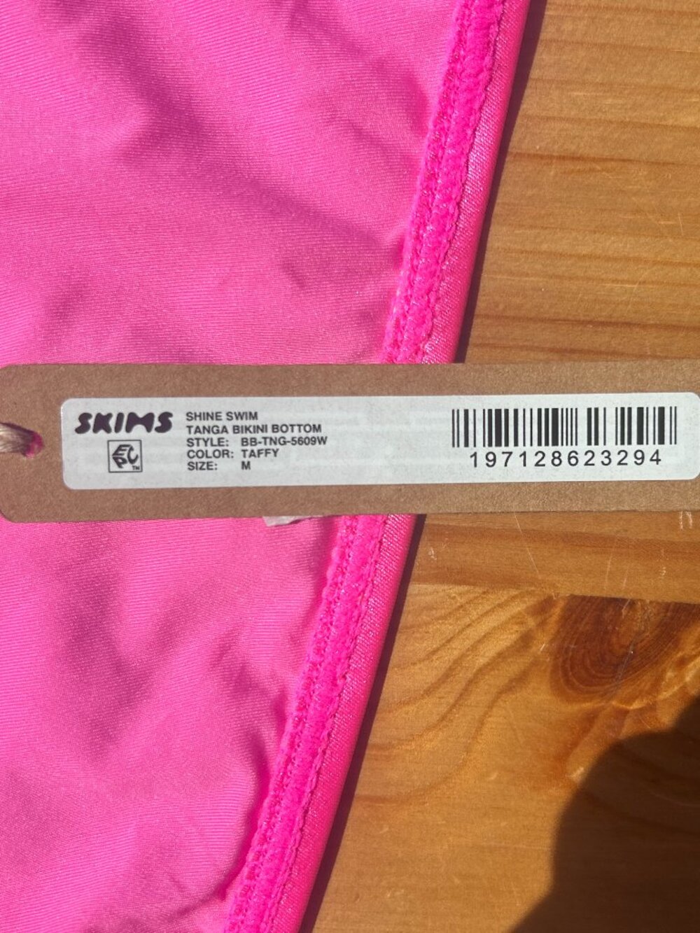 NWT Skims Shine Swim Tanga Bikini Bottom in Taffy M - Picture 3 of 3